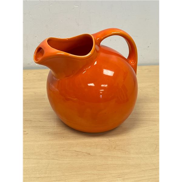 Vintage Orange Ball Jug / Handled Pitcher - Possibly Homer Laughlin 7.5"T