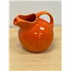 Image 1 : Vintage Orange Ball Jug / Handled Pitcher - Possibly Homer Laughlin 7.5"T