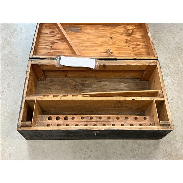 Antique Wooden Tool Box - Large approx: 32x18 & 10.25"T