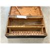 Image 1 : Antique Wooden Tool Box - Large approx: 32x18 & 10.25"T