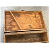 Image 4 : Antique Wooden Tool Box - Large approx: 32x18 & 10.25"T