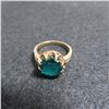 Image 2 : 10K Yellow Gold and green stone (Emerald?) vintage ring - see description and photos
