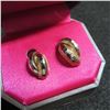 Image 1 : 14K Yellow & White gold earrings.  Marked 14K on posts.  Very nice!