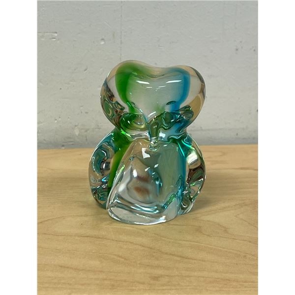 Signed Chalet Canada Art Glass Owl Figure 3.5"T