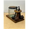 Image 1 : Vintage Humidor / Pipe Stand & 4 Pipes - please see all photos