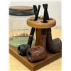 Image 2 : Vintage Humidor / Pipe Stand & 4 Pipes - please see all photos