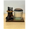 Image 3 : Vintage Humidor / Pipe Stand & 4 Pipes - please see all photos