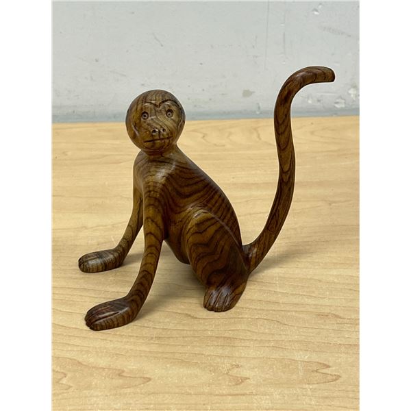 Nice Wood Carved Monkey Sculpture 5"T