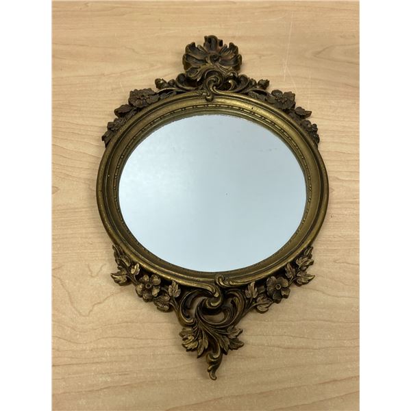 Tiny Syroco Canadian Mid Century Decorative Mirror 8"W 13.5"T