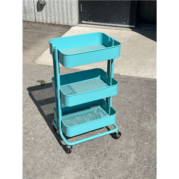 3 Tier Metal Rolling Cart - Approx: 17x12 & 30.5"T