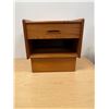 Image 1 : Teak Nightstand / Side Table - Approx: 18x15 & 18.5"T