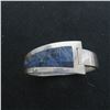 Image 1 : Stunning 950 Silver & stone (Sodalite or Lapis??) bracelet with hinge - see description and photos