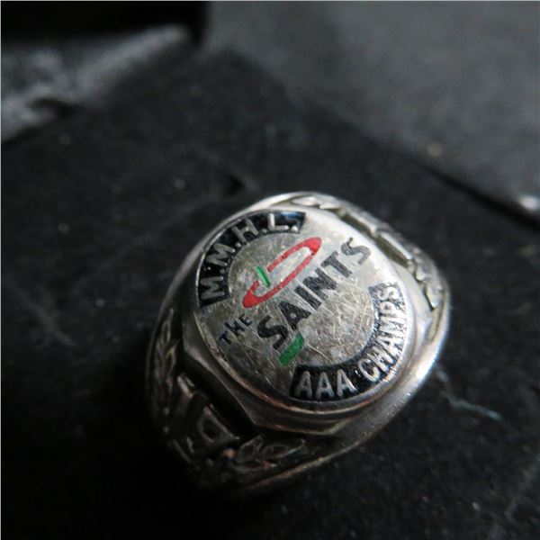 Sterling Silver MMHL AAA Champs 1976 "The Saints" Championship ring.  Approx size 11