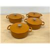 Image 1 : 4 Mini Cast Iron Enameled Dutch Ovens 4.75"