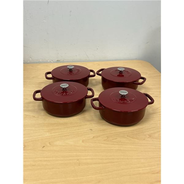 4 Mini Cast Iron Enameled Dutch Ovens 4.75"
