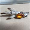 Image 1 : Antique Sterling Ward Brothers Scottish Grouse Foot Pin.  So unique!