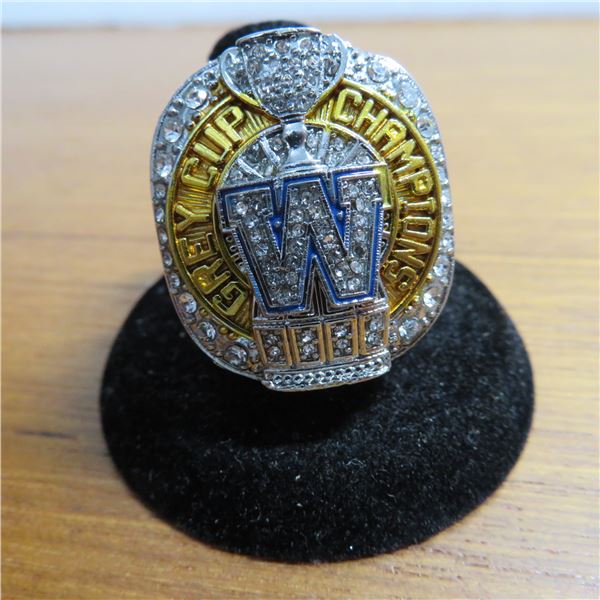 2021 Winnipeg Blue Bombers replica championship ring.  CFL Loudest Fans.  Approx size 8