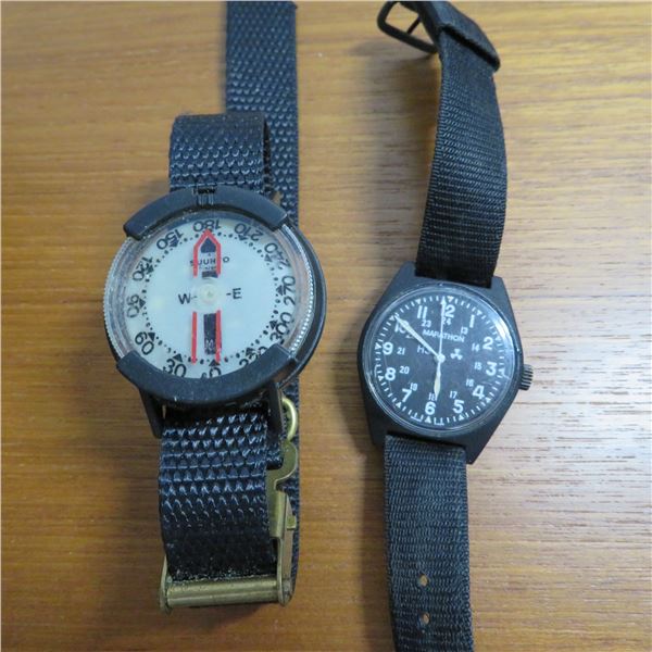 MARATHON General Purpose Military wind up watch and SUUNTO Finland compass