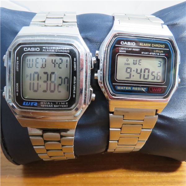 2 Men's vintage CASIO Digital  watches.  In great working shape.  No COA - please see photos
