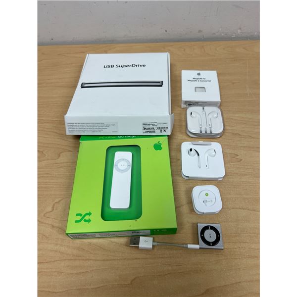 Apple iPods / USB Super Drive / Headphones - see all photos - not tested