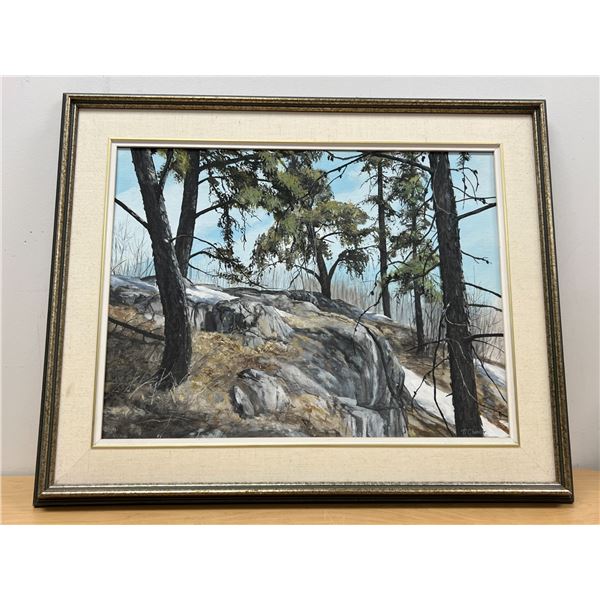 Terry Chandler Acrylic "Spring in the Jackpines" Framed Art 31x25"