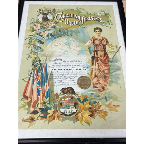 1929 Canadian Order of Foresters Pine Falls, MB 22x29" (see all photos)
