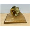 Image 1 : Heavy Brass Propeller on Wood Base (presentation award maybe) Base approx: 9x12"