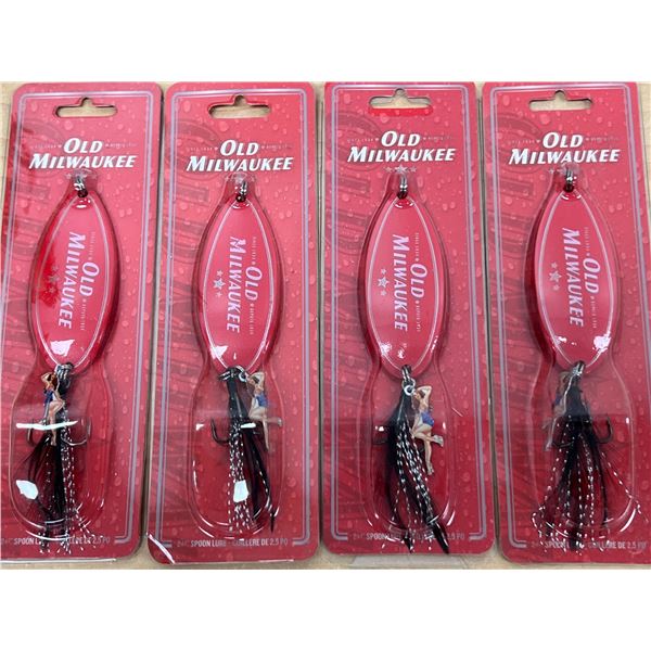 4 Old Milwaukee Pinup Girl 2.5" Spoon Lures