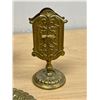 Image 4 : Antique French Brass Smoking Set (ashtray 5") - see all photos for details