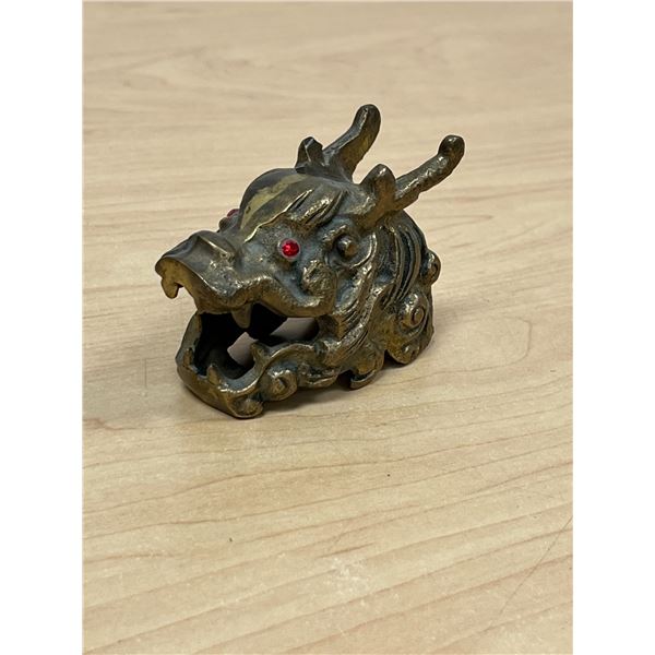 Vintage Brass Dragon Head - Approx: 3"W 2.25"T