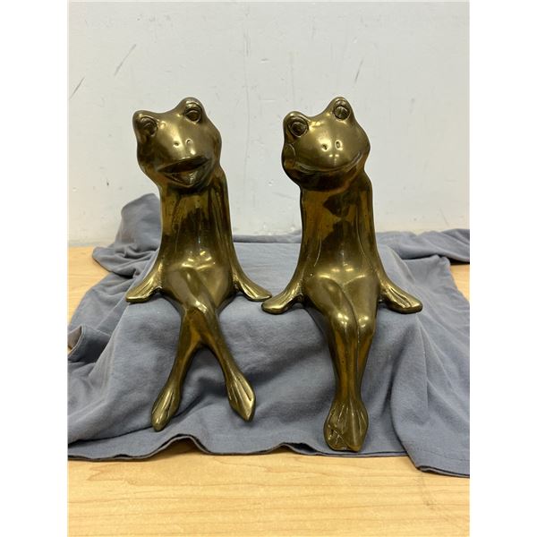 Seated Brass Frogs Approx: 10"