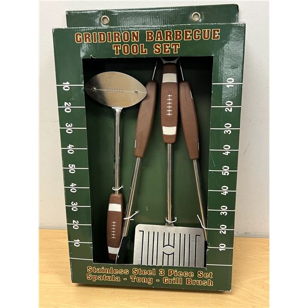 Football Themed Barbecue BBQ Tools 3 pc set