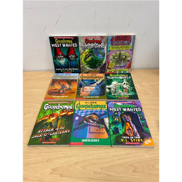 9 Goosebumps Books - R.L. Stine - see all photos
