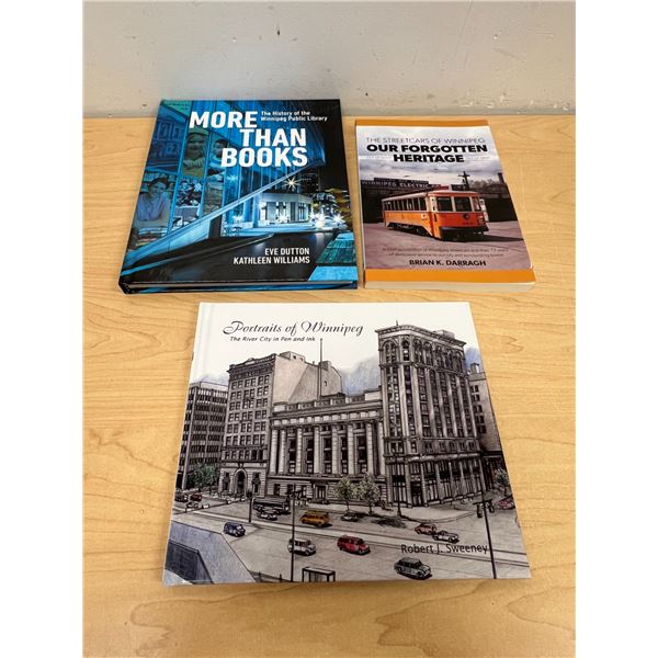 3 Winnipeg Related Books - one has pen inscription inside - see all photos