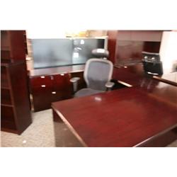 Mahogany U Shaped Executive Suite