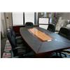 Image 1 : Leather With Cherry Inlay 8' Boardroom Table With