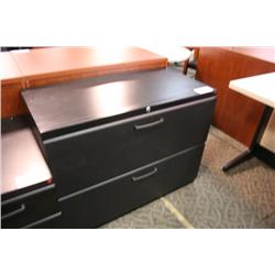 Teknion Black 2 Drawer Lateral File Cabinet Style