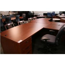 Cherry L Shape Bowfront Executive Desk Style 2