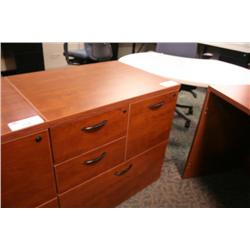 Cherry 4 Drawer Combo File Cabinet