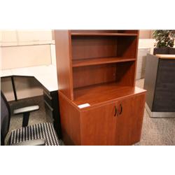 Cherry 2 Door Storage Cabinet With Hutch