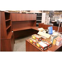 Mahogany U Shape Executive Suite With Hutch