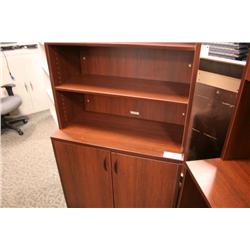 Mahogany Storage Cabinet With Hutch