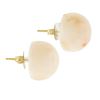 Image 4 : Solid 14K Yellow Gold 15mm Bead Ball Angel Skin Coral Button Stud Earrings