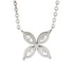 Image 6 : NEW Platinum 0.56 ctw Prong Marquise Diamond Flower Pendant Cable Chain Necklace