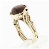 Image 7 : Vintage 14k Gold Free Form Natural Semi Oval Cabochon Amber Solitaire Ring Sz 6