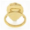 Image 8 : NEW 18K Gold 9.99 ctw GIA Carved Scalloped Pear Cabochon Emerald Cocktail Ring