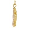 Image 4 : Gurhan 23K Yellow Gold Carved Rose Quartz & Diamond Cross Pendant w/ Cable Chain