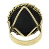 Image 3 : Handmade 14K Gold Natural Stone Pietra Dura Flower Mosaic Twisted Wire Ring
