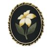 Image 9 : Handmade 14K Gold Natural Stone Pietra Dura Flower Mosaic Twisted Wire Ring