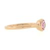 Image 5 : NEW 14k Rose Gold 1.29 ctw GIA Oval Orangy Pink Sapphire Bezel Solitaire Ring